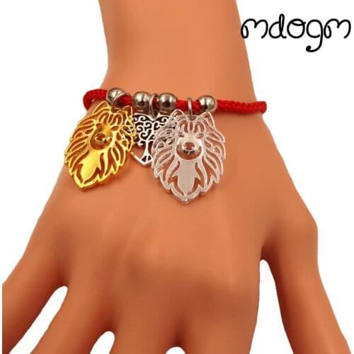 Persian Cat Animal Charm Bracelet For Women Men Couple Love Rope Male Female Pearl Red Heart Black Girls jewelry