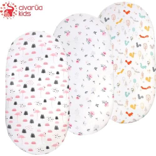 Civarua Kids Bassinet Sheet Ultra Soft Stretchy Craddle Sheets,Fit for Bassinet Mattress Pad Cover, Unisex Boys Girls Crib Sheet