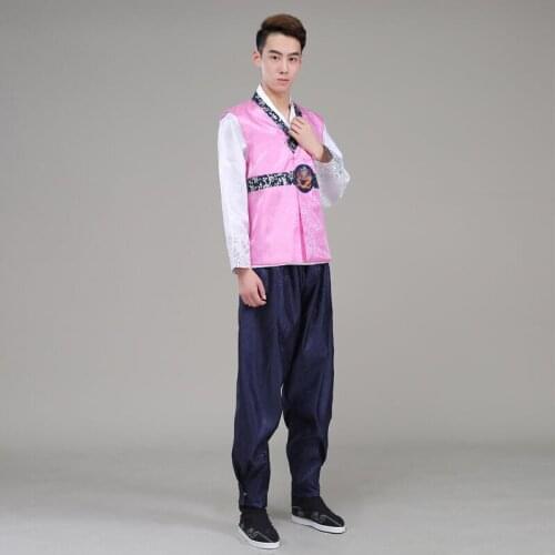 Korean Traditional Costumes Hanbok Mens Patterns Fancy Ethnic Costumes Festival Stage Performance Clothes Daily Costumes
