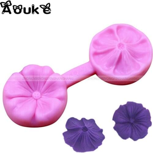 Round Leaf Flowers Shape Fondant Mold PotteryCandy Chocolate Cake Silicone Mould Soap Baking Molds DIY Wedding Decoration Tools