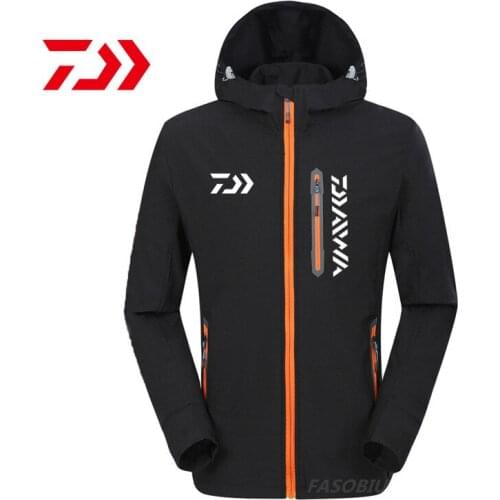 Daiwa New Spring Autumn Mens Fishing Jacket Soft Shell Thin Gakamatsu Breathable Quick Dry Fishing Clothing Outdoor Sports Wear