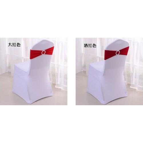 Hot Sale Spandex Bands Lycra Band Chair Covers With Crystal Round Buckle For Wedding & Banquet wholesale 300pcs/lot