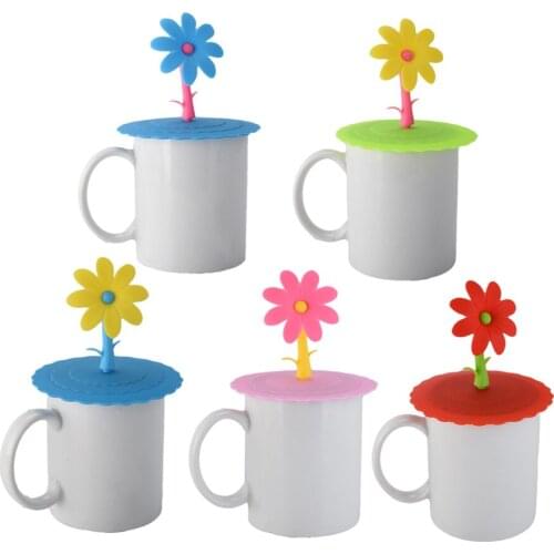 Sunflower Dustproof Reusable Silicone Cup Lid Diy Insulation Cup Cover Multi-Function Dustproof & Leakproof Cup Cover