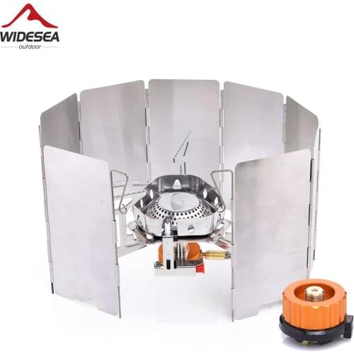 Widesea Camping Cookware Set Gas Stove Wind Proof Outdoor Burner Adapter Tourism Picnic Equipment Kitchen Accessories Supplies