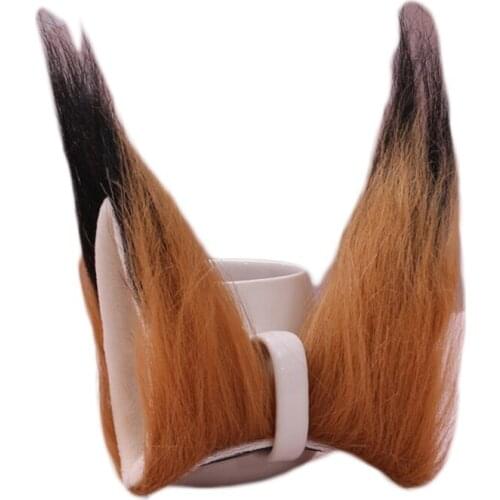 2021 New Anime Lolita Furry Animal Hairpin Faux Fur Kitten Wolf Ears Cosplay Hair Clips