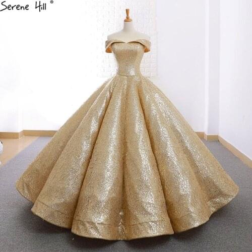 New Luxury Champagne Gold Princess Wedding Dress 2021 Sleeveless High-end Fashion Lace Up Bridal Gown Real Photo 66671