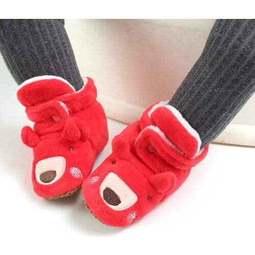 Gift Baby Boy Girl Winter Warm Cartoon Soft Sole Bootie Shoes bowknot design toddler cute cotton boots