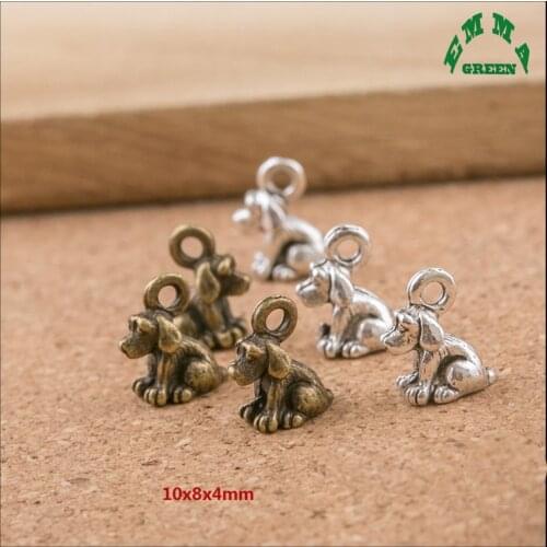 Various Antique Metal 3D Animal Poodle Puppy Dog Huntaway Shepherd Dachshund Collie Bone Charm Pendant For Jewelry Making