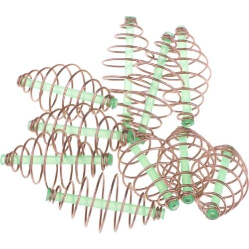 10pcs Fishing Feeders Bait Thrower Coil Inline Method Feeders with High Qualith Tackle 3.5x1.8 cm/1.4x0.7 inch