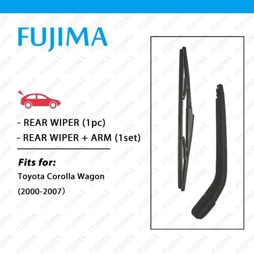 FUJIMA Rear Wiper Blade and Arm for Toyota Corolla Wagon (2001-2007) Back Window Windscreen Rear Wiper Arm