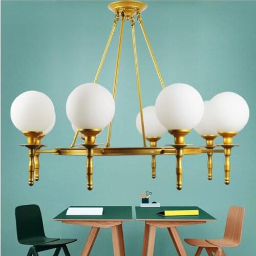 Nordic post-modern ceiling lamp Simple living room lamp atmosphere golden magic bean lamp bedroom restaurant study lighting