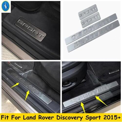 Yimaautotrims Inner Car Door Scuff Plate Door Sill Protection Kit Cover Trim Fit For Land Rover Discovery Sport 2015 - 2019