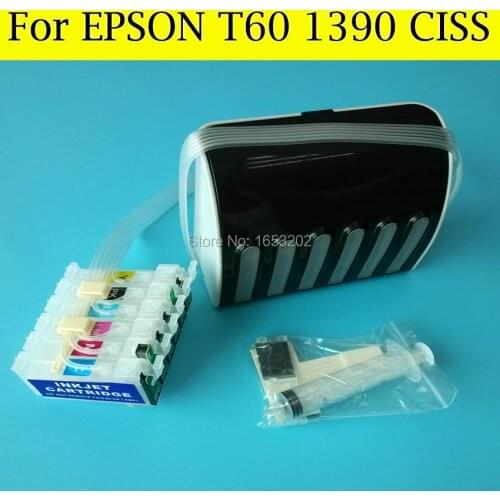 T0851N-T0856N Continuous Ink Supply System For EPSON 1390 T60 T0581 CISS With ARC Chips