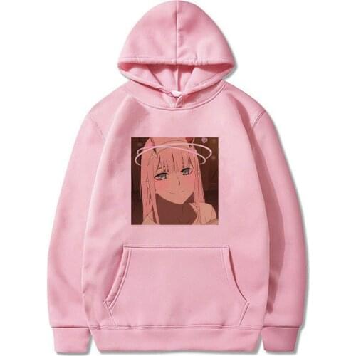 Darling In The Franxx Zero Two Hoodies Japanese Anime Harajuku Casual Streetwear Graphic Sweatshirts Unisex Hoodies Oversized