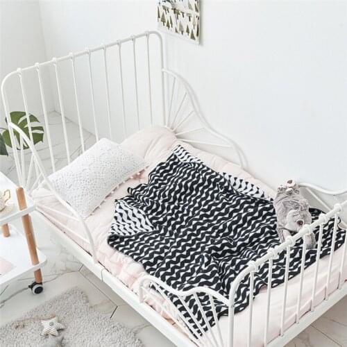 Nordic Knitted Blanket Newborn Baby Swaddle Wrap 100% Cotton Sofa Thorw Thread Blankets 110cm Kids Bedding Crib Stroller Blanket