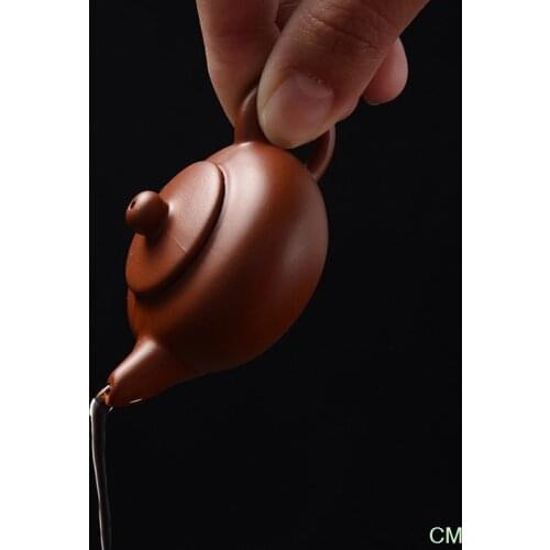 1Pc Purple Clay Finger Teapot Tea Pet Pocket Tea Set Ornaments Tea Decoration