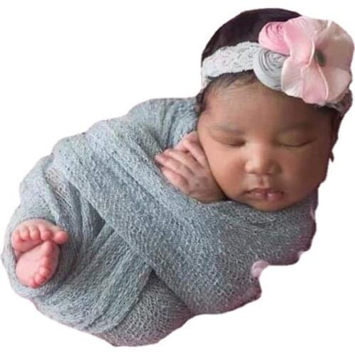 40*150cm Newborn Photography Props Blanket Props Baby Photo Wrap Swaddling Napped Cotton Stretchable Wraps Photo Shoot Backdrop