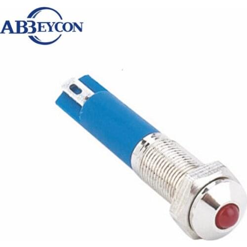 8mm diameter 3-220V waterproof indicator pilot lamp 3V lamp indicator 12V led 48V Pilot Volt Light Wholesale 8mm led signal lamp