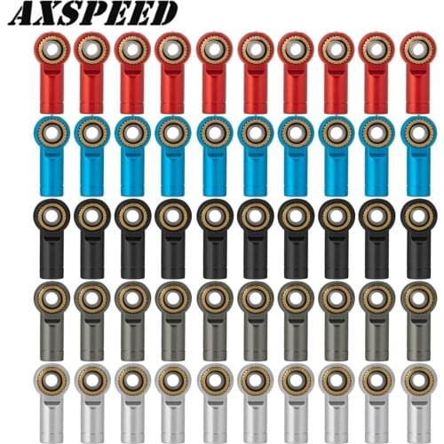 AXSPEED M3 Ball Head Buckle Linkage Pull Rod Tie Rod End Ball Head Connector for 1/10 AXIAL SCX10 D90 Tamiya RC Crawler Car Part