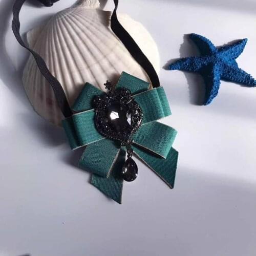 British Men Shirt Ribbon Bow Tie Cravat Personality Women Wedding Elastic Strap Party Alloy Bling Rhinestone Necktie Chic Bowtie