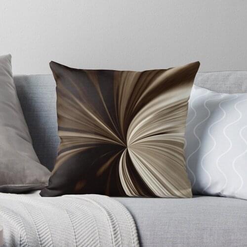 Milk Chocolate Swirl Abstract Print Polyester Decor Pillow Case Home Cushion Cover 45*45cm