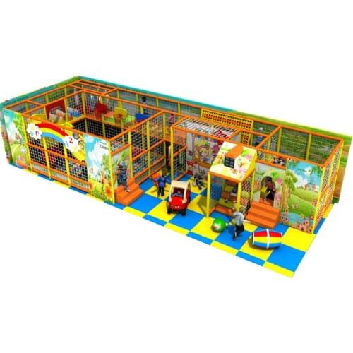Kids indoor soft naughty castle playground structure park with trampoline and ball pool YLW-IN171036