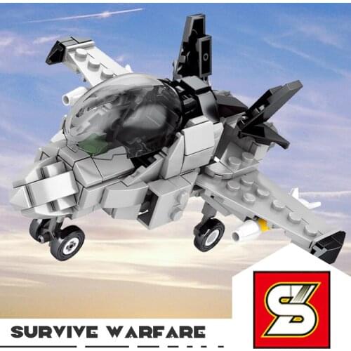 SY BLOCK Bricks Aircraft Toys Fighter Warplane Model Sky War Children Gift Military Survive Warfare Army Toy for Boys airplane