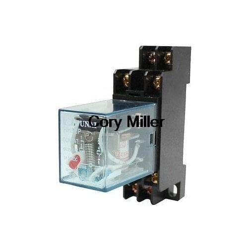 HH52P DIN Rail 220/240VAC Coil DPDT 8P General Purpose Power Relay w DYF08A Base