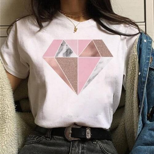 T-shirt Female Geometric Printing Fashion Tshirt Beautiful 90s Girls Born In Harajuku T shirt Cute Short-sleeved Female Tees Top