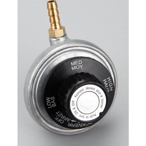 Propane Tank Low Pressure Gas Regulator with Outlet 1/4in Barb Hose Connection Inlet 1-20in UNEF One Pound Propane Tank Grill
