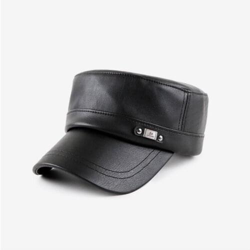 Autumn and winter flat cap mens simple retro military cap hat warm sun hat Adjustable