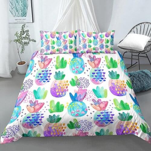Colorful Pineapple Duvet Cover Tropical Fruit Bedding Set Twin Queen King Size Bedclothes Comforter Cover Home Textile