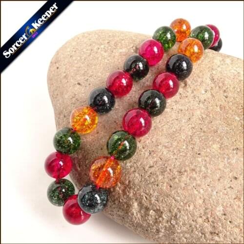 Crackle Crystal Tourmaline Round Ball 12 mm Colorful Loose Bead Strand 15" for Jewelry Making Bracelet Earrings Pendant
