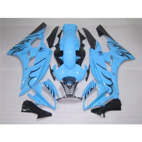 Injection molding plastic fairing kit for Yamaha YZF R6 06 07 black flames black fairings set YZFR6 2006 2007 FS05