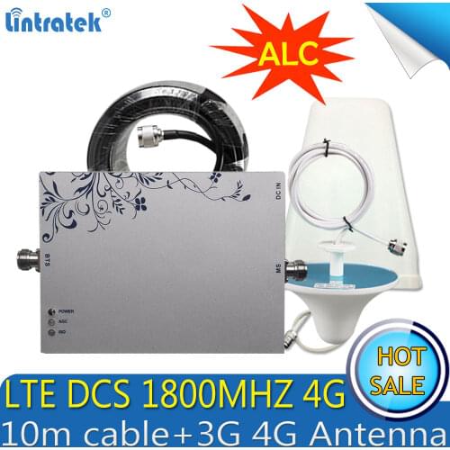 Lintratek GSM LTE 1800mhz 2G 4G ALC Cell Phone Signal Repeater DCS 1800MHz Mobile Amplifier GSM Signal Booster 4G Antenna