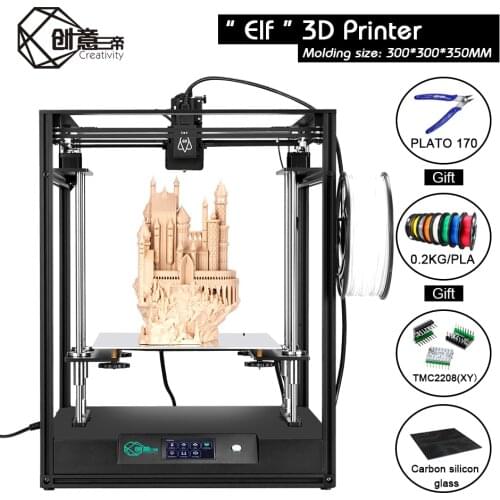 Creativity 3d printer Kit FDM COREXY ELF 3d printer Large Size High Precision Dual Z-Axis Touch Screen Supports Auto Leveling
