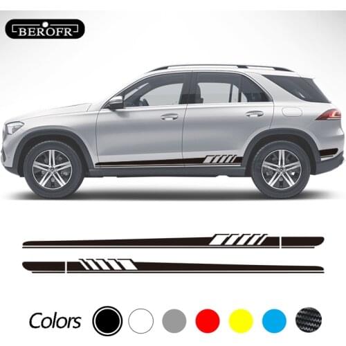 Car Door Side Skirt Stripe Sticker Decal For Mercedes Benz GLE GLK ML Class AMG W164 W166 GLE350 GLE400 GLK350 ML350 Accessories
