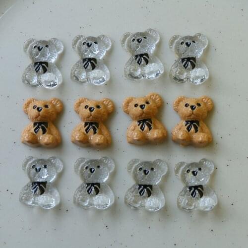 New style 50pcs/lot 19*16mm animals cartoon bears shape flatback resin beads diy jewelry earring/garment pendant accessory