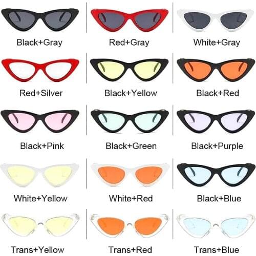 Fashion Vintage Cateye Sunglasses Women Sexy Retro Small Cat Eye Sun Glasses Designer Colorful Eyewear For Female Oculos De Sol