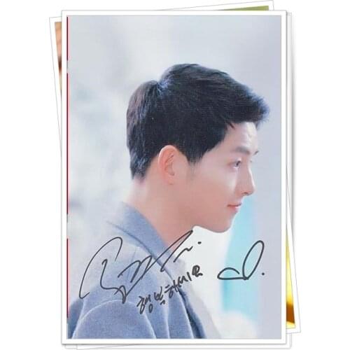 Song Joongki Song Joong Ki autographed photo with korean wishes Descendants of the sun 4*6 inches freeshipping 07.2016 02