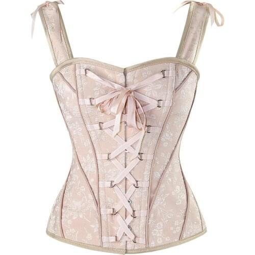 Sexy Gothic Corset Womens Steel Boned Lace up Victorian Waist Trainer Bustier Tops Halter Overbust Corsets Plus Size XS-6XL