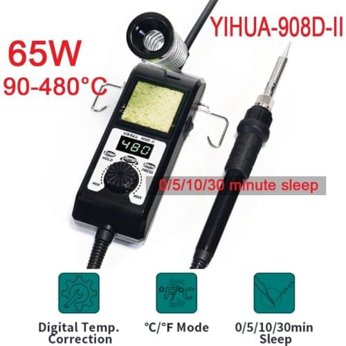 YIHUA 908D-II 60W mini portable Adjustable Temperature Soldering Iron Station Detachable Bracket Portable Electronic Solderi