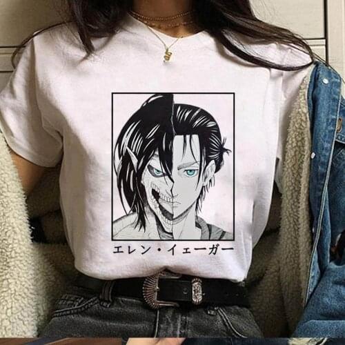 Harajuku Casual Short Sleeve Attack on Titan Tshirt Unisex Eren Yeager Tops Tee