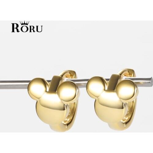 925 Real 100% Silver Lovely Small Round Mouse Earring Rat Earrings for Women Girls Modern Earrings 2021