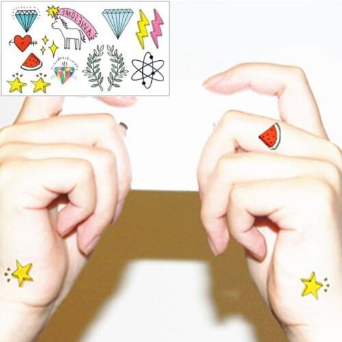 SHNAPIGN 25 style Temporary Tattoo Body Art, Cute things Designs, Flash Tattoo Sticker Keep 3-5 days Waterproof 21*15cm