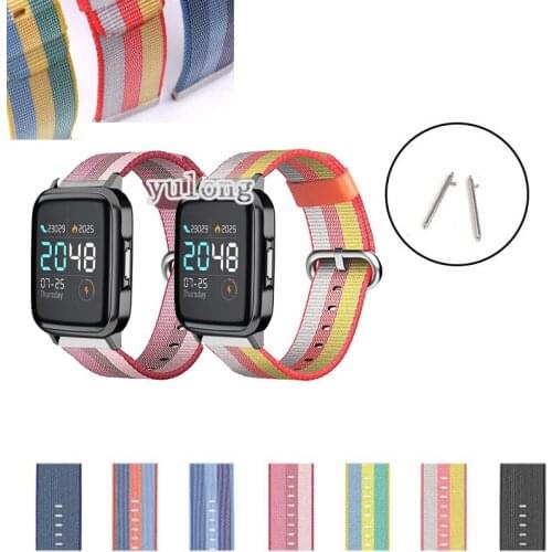 20mm Woven Nylon Watch Band Strap For Haylou LS02 Smart Watch Replacement Bracelet wrist band strap for haylou ls01 Correa