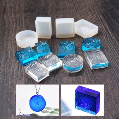 Mix Spiral Shape Square Round Rectangular Silicone Necklace Pendant Mold For Epoxy Resin Jewelry Making DIY Crafts
