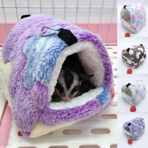 Small Animal Sleeping Bed Hamster House Guinea Pig Nest Rodent/Guinea Pig/Rat Comfortable Winter Warm Cotton Mat Pet Supplies