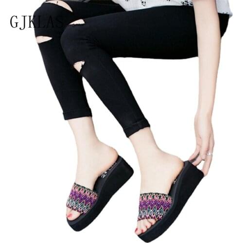 Wedges Shoes for Women Platform Slippers Summer Casual Beach Slippers Chunky Heels Comfort Sandals Dames Outdoor Platform Shoes