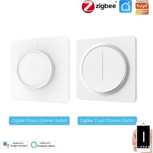Tuya ZigBee Smart Dimmer Switch Rotary Touch Dimmer Smart Life Remote Control Compatible with Alexa and Google Home EU